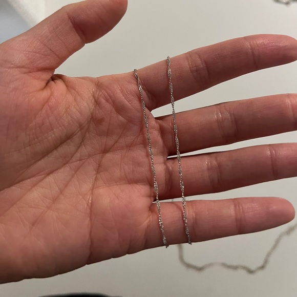 1.0 mm 14k solid rope necklace chain with a small 14k pendant. - Picture 6 of 6